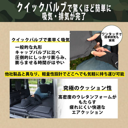 andzero クッション　座布団　インフレータブル エアクッション【2個セット】 アウトドア 高密度ウレタンフォーム　　幅40㎝x奥行30x高さ2.5㎝